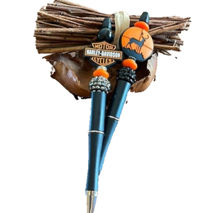 Harley Davidson and Gun Site Handmade Beaded Pens